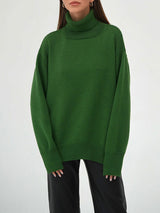 Solid Color Turtleneck Long Sleeve Sweater