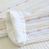 Stripe Floral Print Long Sleeve Pajama Set