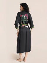 Kafiloe Floral Printed Long Kimono Robe