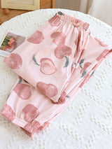 Cute Cartoon Fruit Print Cotton Pajama Pants