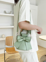 Solid Color Bow Knot Handbag