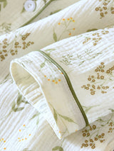 Green Leaves Long Sleeve Pajama Set