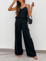 Solid Vest & Pants Lounge Set