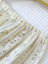 Flowers Striped Cotton Pajama Set