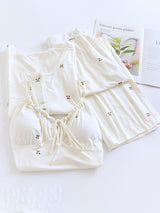 Modal Cherry Print 3-Piece Pajama Set