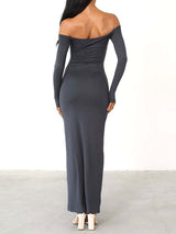 Off Shoulder Bodycon Maxi Dress