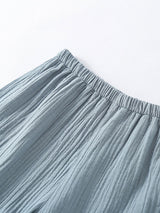 Ruffle Trim Cotton Pajama Set