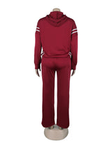 Solid Color Patchwork Hoodies & Long Pant Set