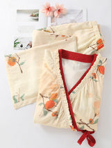 Persimmon Print Cotton Pajama Set