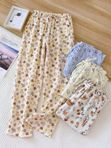 Crepe Elastic Waist Long Pajama Pants