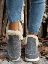 Platform Plush Ankle Snow Boots