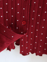 Small White Heart Pajama Set