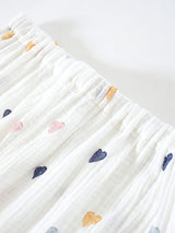 Colorful Heart Print Cotton Pajama Set