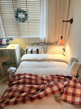 Kafiloe Plaid Sherpa Pom Blanket