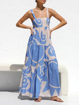 Printed Spaghetti Strap Maxi Dress