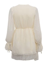 Ruffled Lace-up Mini Dress