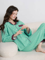 Kafiloe Striped Cotton Pajama Set