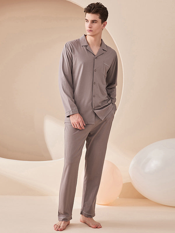 Modal Morandi Color Couple Pajama Set