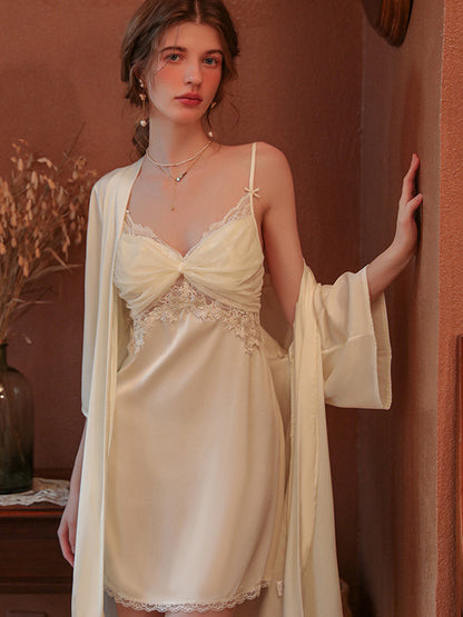 Satin Lace Crisscross Camisole Nightgown