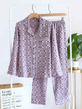Square Point Couple Shirt Pajama Set