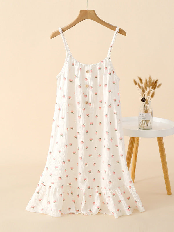 Cotton Floral Cami Midi Nightdress