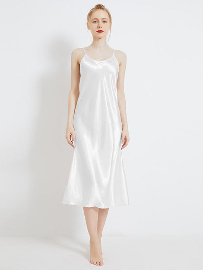 Satin Basic Camisole Midi Nightgown
