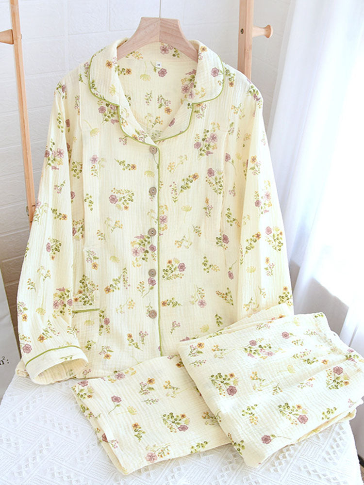 Cotton Floaral Nasuring Pajama Set