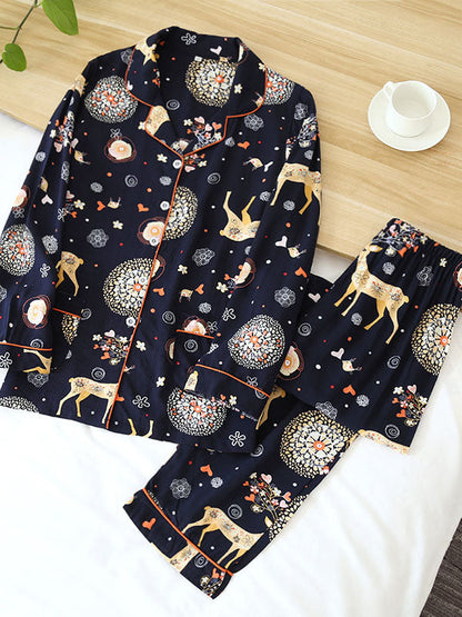 Shirt Print Pajama Set