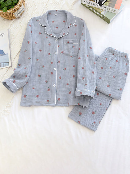 Cotton 2Pcs Strawberry Sweet Pajama Set