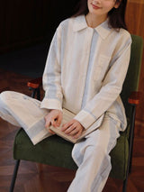 Stripe Long Sleeve Cotton Lounge Set