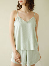 Kafiloe Polka Dot Cami & Shorts Pajama Set