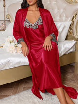 Lace V Neck Nightdress & Robe Set