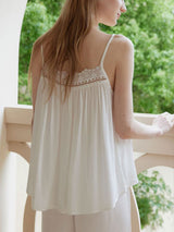 Kafiloe Lace Trim Camisole Pajama Set