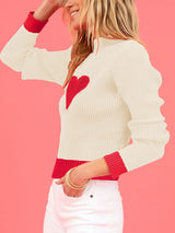 Long Sleeve Love Turtleneck Knit Sweater