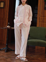 Stripe Long Sleeve Cotton Lounge Set