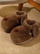 Cute Dog Home Plush Cotton Shoes