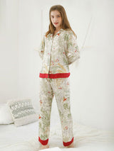 Kafiloe Green Meadow Print Pajama Set