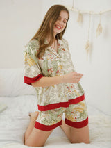 Kafiloe Green Meadow Print Pajama Set
