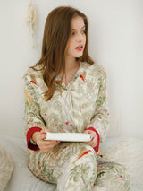 Kafiloe Green Meadow Print Pajama Set