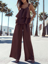 Cotton Sleeveless Tank Top & Wide Pants Set