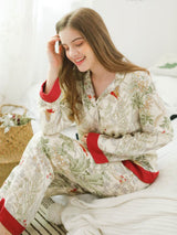 Kafiloe Green Meadow Print Pajama Set
