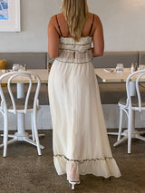 Ruched Crop Top &  Maxi Skirt Two Piece Set