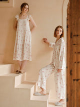 Kafiloe Peach Blossom Cluster Print Pajama Set