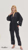 Kafiloe Black Satin Long Sleeve Pajama Set