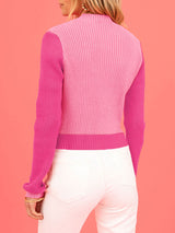 Long Sleeve Love Turtleneck Knit Sweater