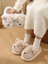 Teddy Ears Plush Home Slippers