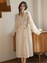 Embroidered Floral Robe