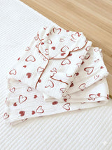 Red Heart Long Sleeve Cotton Pajamas