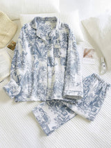 Vintage Printed Cotton Pajama Set