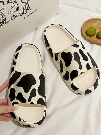 Cow Print Lounge Slippers